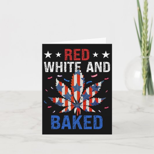 Red White Funny Baked Weed  カード (正面)