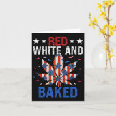 Red White Funny Baked Weed  カード (黄色い花)