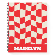 red& white geometric pattern monogram name