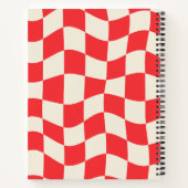 red& white geometric pattern monogram name ノートブック (裏面)