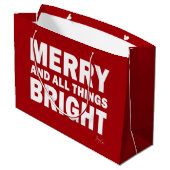 Red & White Gift Bag | Merry & All Things Bright ラージペーパーバッグ (裏面アングル)
