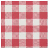 Red & White Gingham Plaid ファブリック (クローズアップ)