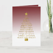 Red White Gold Inspirational Christmas Tree   カード (正面)