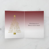 Red White Gold Inspirational Christmas Tree カード (内部)