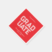 Red & White Graduation Party Napkins Customizable スタンダードカクテルナプキン (角)