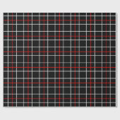 Red White Graphical Lines Black Plaid Design  ラッピングペーパー (フラット)
