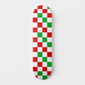 Red White Green Checkered Pattern Design  スケートボード (正面)