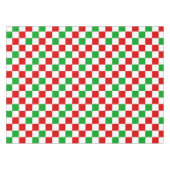 Red White Green Checkered Pattern Design  テーブルクロス (正面(横))