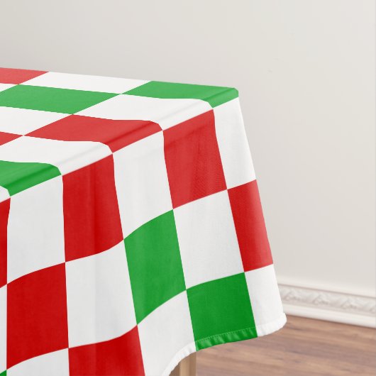 Red White Green Checkered Pattern Design  テーブルクロス (インサイチュ)