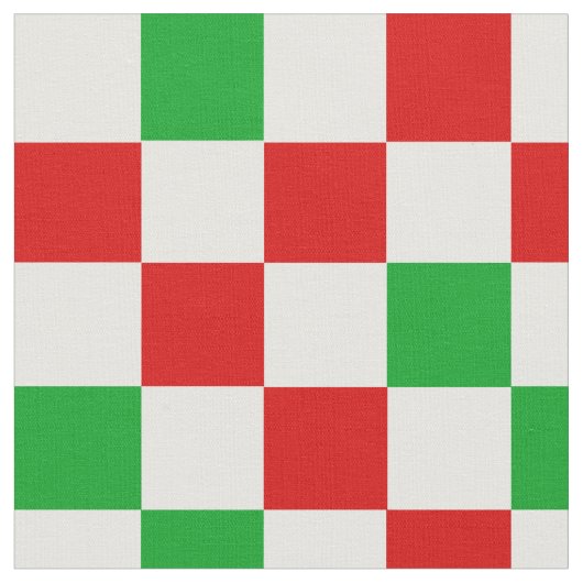 Red White Green Checkered Pattern Design  ファブリック (クローズアップ)