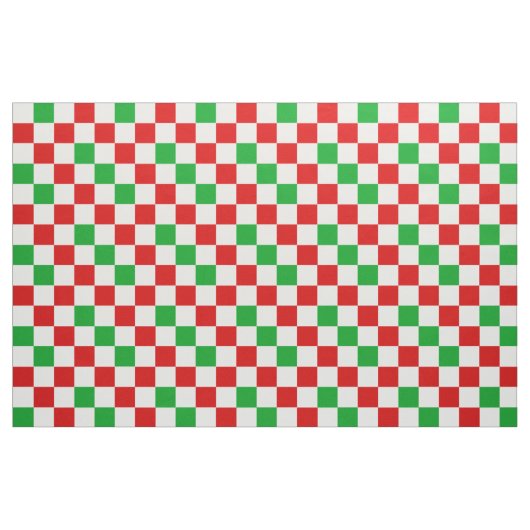 Red White Green Checkered Pattern Design  ファブリック (ファットクウォーター)