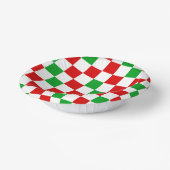 Red White Green Checkered Pattern Design ペーパーボウル (傾斜あり)