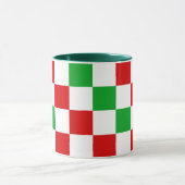 Red White Green Checkered Pattern Design  マグカップ (中央)