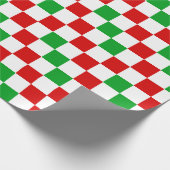 Red White Green Checkered Pattern Design  ラッピングペーパー (角)