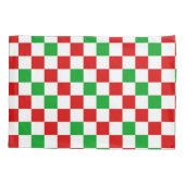 Red White Green Checkered Pattern Design  枕カバー (裏面)