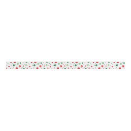 Red White Green Dots Christmas グログランリボン