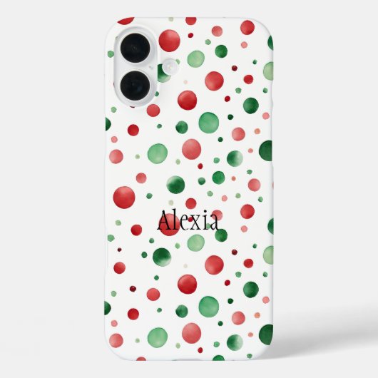 Red White Green Dots Christmas Case-Mate iPhoneケース (裏面)
