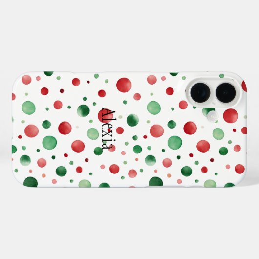 Red White Green Dots Christmas Case-Mate iPhoneケース (裏面 (横))