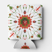 Red, white, & green ladybug design 缶クーラー (裏面)