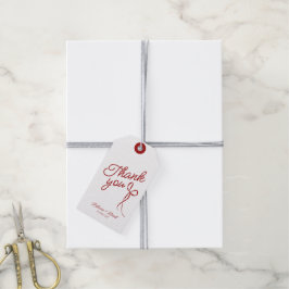 Red & White Hand Drawn Bow Wedding Gift Tag ギフトタグ