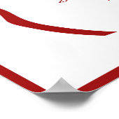 Red & White Hand Drawn Bow Wedding Welcome Sign ポスター (角)