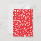 Red + White Heart Valentine's Classroom Photo Card ノートカード (裏面)