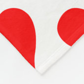 Red White Hearts Pattern フリースブランケット (角)