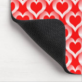 Red White Hearts Pattern マウスパッド (コーナー)