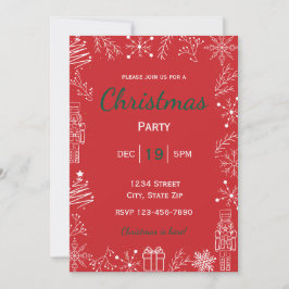 Red & White Holiday Invitation | Modern Glam 招待状