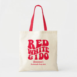 Red White I Do | レトロな赤白の七月四日バチェロレッテ トートバッグ