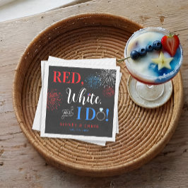 Red White & I Do 4th of July Napkins スタンダードカクテルナプキン