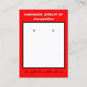 Red White Jewelry Earrings Website QR Code 名刺 (正面)