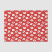 Red White Kiss Lips Flirty Love Valentine's day 薄葉紙 (正面)