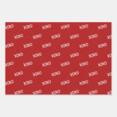 Red White Kiss Lips Flirty Love XO Valentine's day ラッピングペーパーシート (正面2)