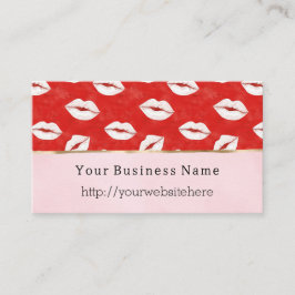 Red White Lips Kiss Pink Business name website 名刺