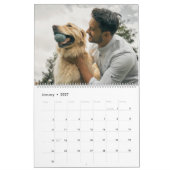 Red & White Minimalist Aesthetic Family Photo カレンダー (1月 2027)