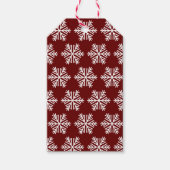Red White Modern Snowflake Christmas Pattern  ギフトタグ (正面)