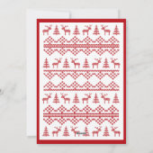 Red White Nordic Sweater Photo Flat Holiday Card シーズンカード (裏面)