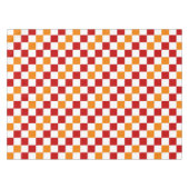 Red White Orange Checkered Pattern Design  テーブルクロス (正面(横))