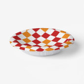 Red White Orange Checkered Pattern Design  ペーパーボウル (傾斜あり)