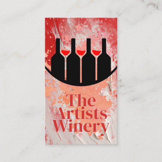 Red White Paint | Wine Bottles Logo 名刺 (正面)