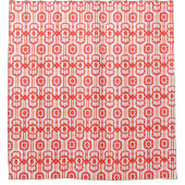 Red & White Pattern Shower Curtain シャワーカーテン (正面)