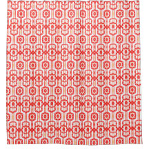 Red & White Pattern Shower Curtain