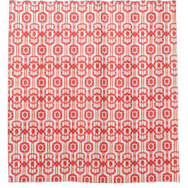 Red & White Pattern Shower Curtain シャワーカーテン
