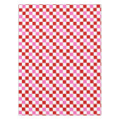 Red White Pink Checkered Pattern Design  テーブルクロス (正面)