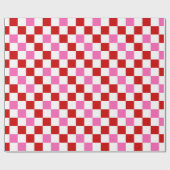 Red White Pink Checkered Pattern Design  ラッピングペーパー (フラット)