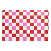 Red White Pink Checkered Pattern Design  枕カバー (裏面)