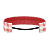 Red White Plaid Stripes Birthday アスレチックヘッドバンド (裏面)
