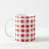 Red White Plaid Stripes Birthday コーヒーマグカップ (左)
