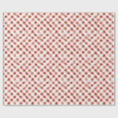 Red White Plaid Stripes Christmas ラッピングペーパー (フラット)